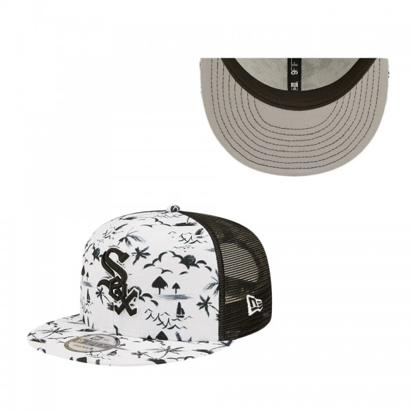 White Sox White Black Vacay Trucker 9FIFTY Snapback Hat