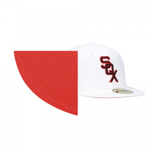 Chicago White Sox Red Undervisor White 50th Anniversary Patch 59FIFTY Hat