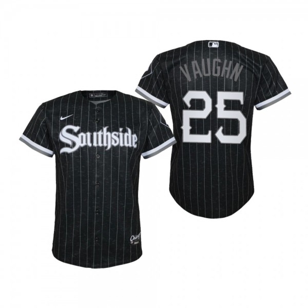Youth Chicago White Sox Andrew Vaughn Nike Black 2021 City Connect Replica Jersey