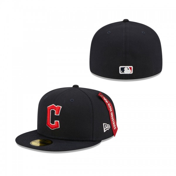 Cleveland Guardians New Era X Alpha Industries 59FIFTY Fitted Hat Navy