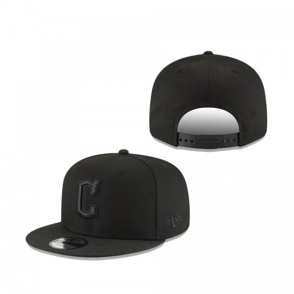 Men's Cleveland Guardians New Era Black Black 9FIFTY Snapback Adjustable Hat