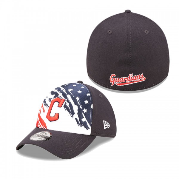 Cleveland Guardians Navy 2022 4th Of July Stars Stripes 39THIRTY Flex Hat