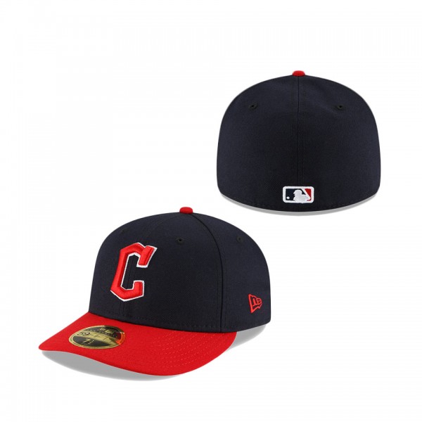 Men's Cleveland Guardians New Era Navy Red Authentic Collection On-Field Home Low Profile 59FIFTY Fitted Hat