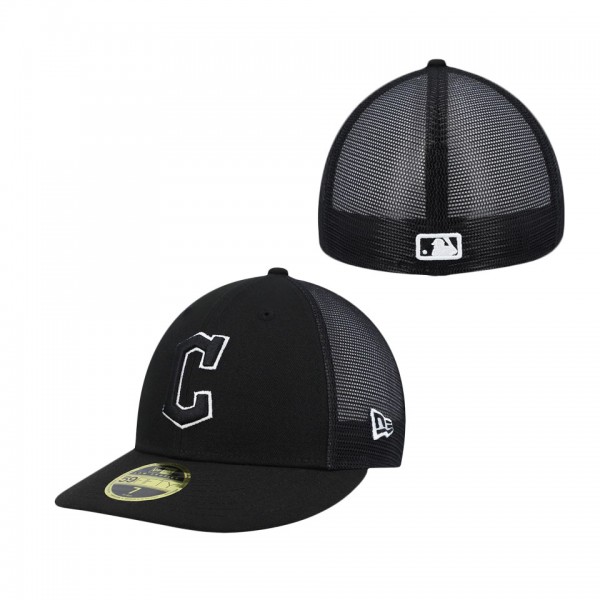 Men's Cleveland Guardians New Era Black 2022 Batting Practice Team Low Profile 59FIFTY Fitted Hat