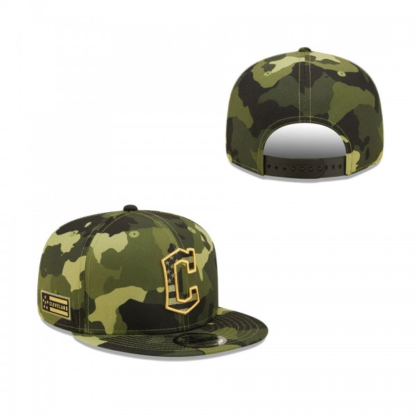 Men's Cleveland Guardians New Era Camo 2022 Armed Forces Day 9FIFTY Snapback Adjustable Hat