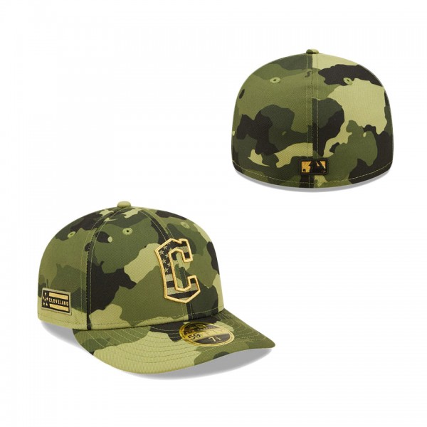 Men's Cleveland Guardians New Era Camo 2022 Armed Forces Day On-Field Low Profile 59FIFTY Hat
