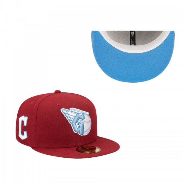 Cleveland Guardians Red Air Force Blue Undervisor 59FIFTY Fitted Hat