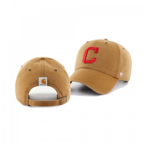 Men's Cleveland Indians Carhartt X 47 Brand Khaki Clean Up Hat