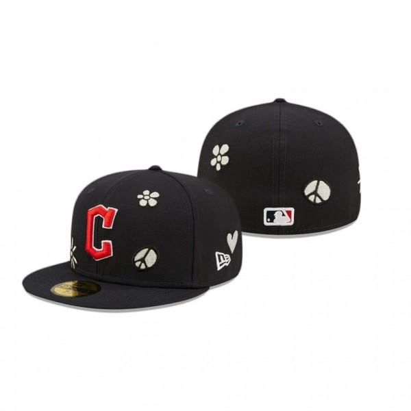 Cleveland Guardians Black UV Activated Sunlight Pop 59FIFTY Fitted Hat