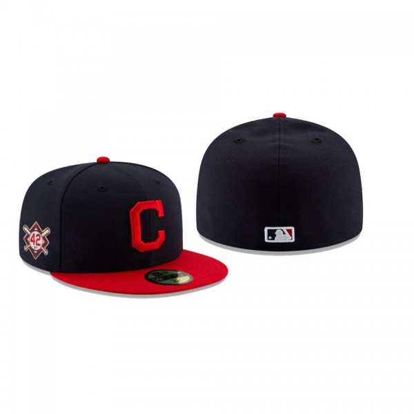 Men's Cleveland Indians Jackie Robinson Day Black 59FIFTY Fitted Hat
