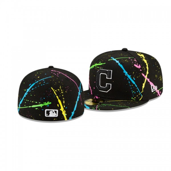 Cleveland Indians Streakpop Black 59FIFTY Fitted Hat