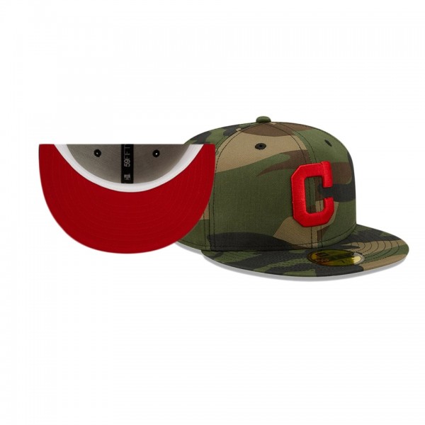 Cleveland Indians Woodland Undervisor Camo 1920 World Series Patch 59FIFTY Hat