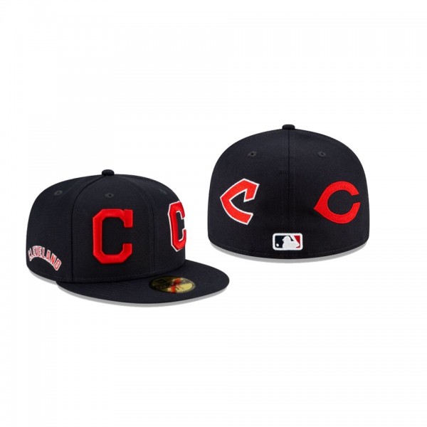 Men's Cleveland Indians Patch Pride Navy 59FIFTY Fitted Hat