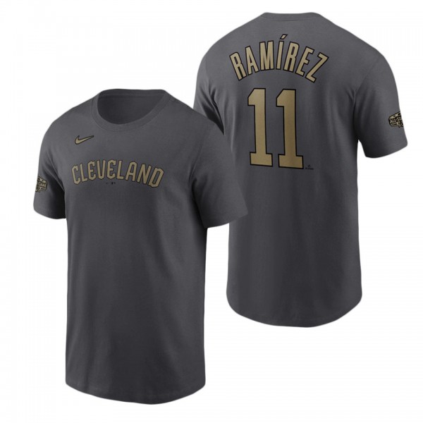 Cleveland Guardians Jose Ramirez Charcoal 2022 MLB All-Star Game Name & Number T-Shirt