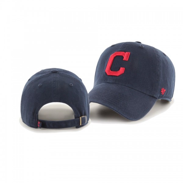 Youth Cleveland Indians Team Logo Navy Clean Up Adjustable Hat