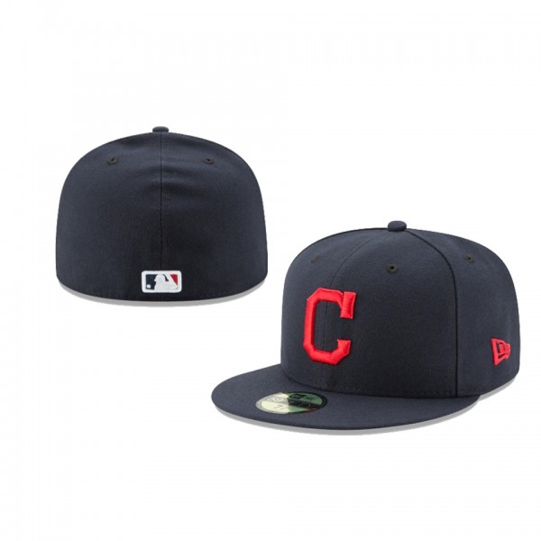 Youth Cleveland Indians Authentic Collection Navy 59FIFTY Fitted On-Field Hat