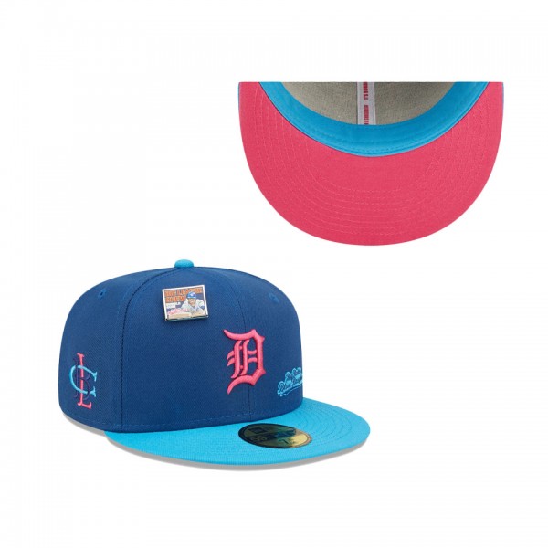 Men's Detroit Tigers New Era Blue Light Blue MLB X Big League Chew Big Rally Blue Raspberry Flavor Pack 59FIFTY Fitted Hat