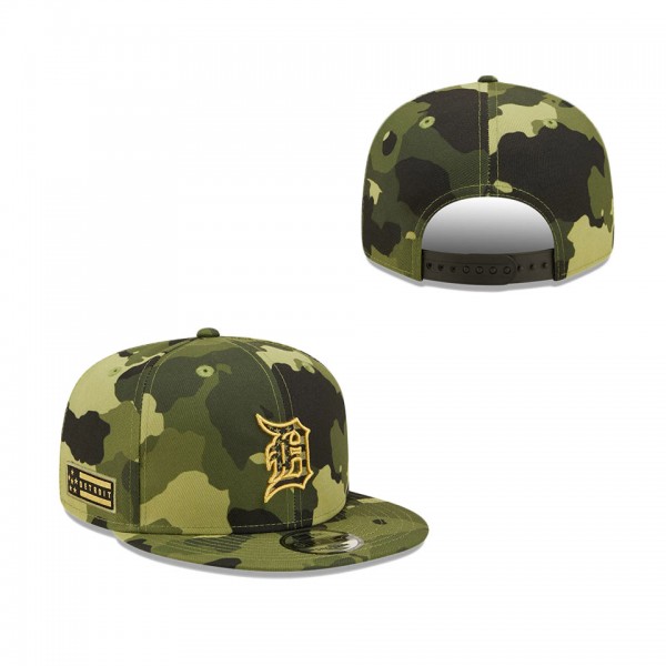 Men's Detroit Tigers New Era Camo 2022 Armed Forces Day 9FIFTY Snapback Adjustable Hat