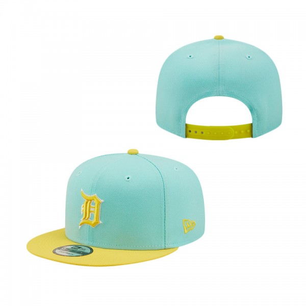 Detroit Tigers New Era Spring Two-Tone 9FIFTY Snapback Hat Turquoise Yellow
