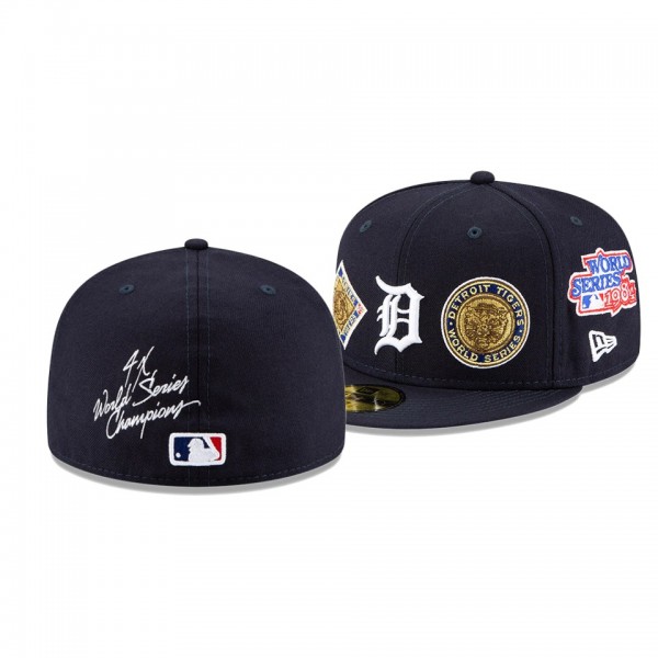 Detroit Tigers 4x World Series Champions Navy 59FIFTY Fitted Hat