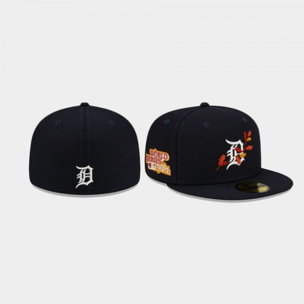 Detroit Tigers Leafy Front Navy 59FIFTY Fitted Hat