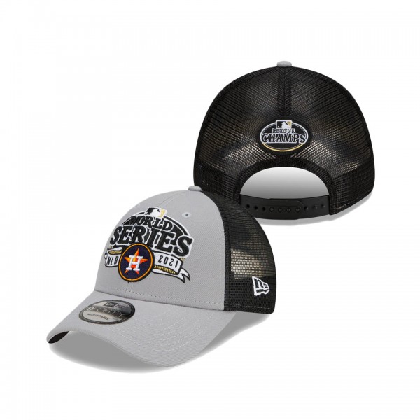 Astros Gray Black 2021 American League Champions Locker Room 9FORTY Adjustable Hat