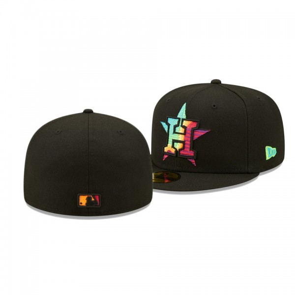 Houston Astros Neon Fill Black 59FIFTY Fitted Hat