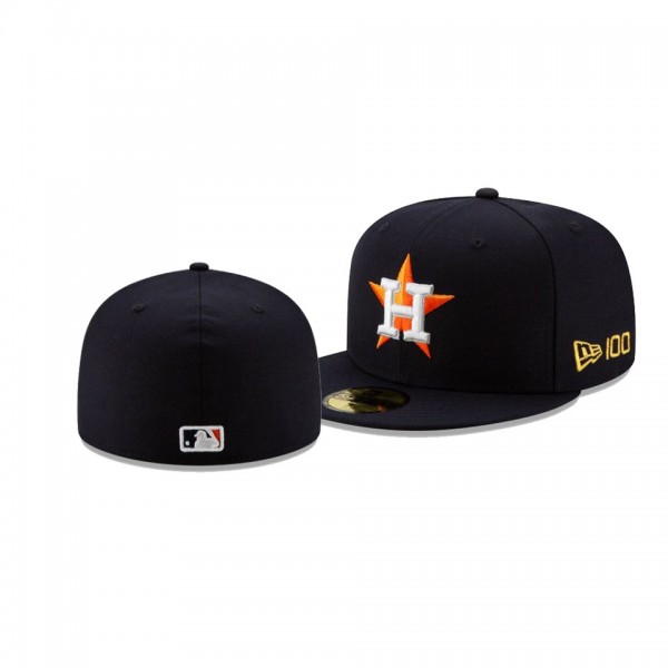 Men's Houston Astros New Era 100th Anniversary Navy Team Color 59FIFTY Fitted Hat