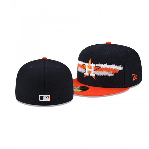 Houston Astros Scribble Navy 59FIFTY Fitted Hat