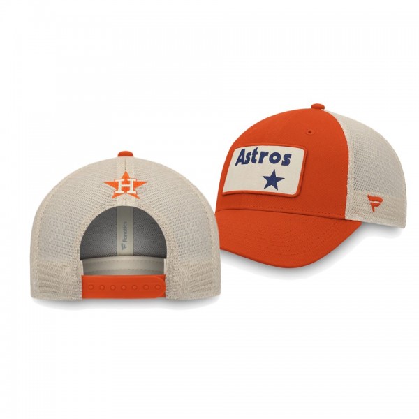 Houston Astros Natural True Orange Classic Trucker Snapback Hat