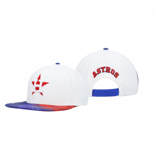Houston Astros Dip-Dye White Snapback Pro Standard Hat