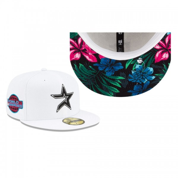 Houston Astros Floral Under Visor White 59FIFTY Fitted Hat