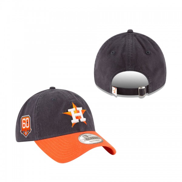 Houston Astros New Era 60th Anniversary Core Classic 9TWENTY Adjustable Hat Navy Orange