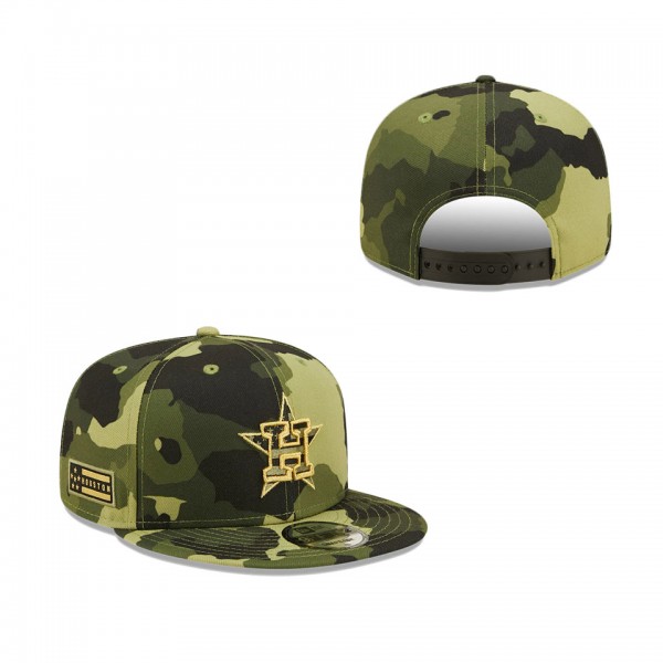 Men's Houston Astros New Era Camo 2022 Armed Forces Day 9FIFTY Snapback Adjustable Hat