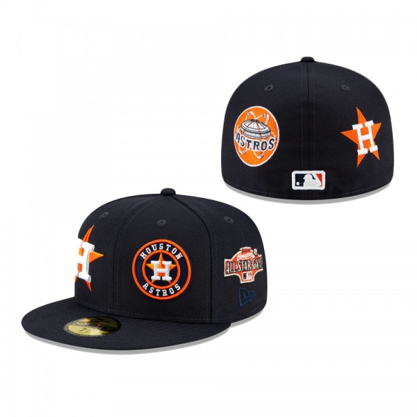 Houston Astros Patch Pride Fitted Cap Navy