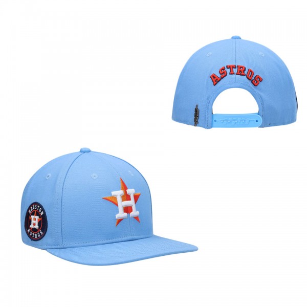 Men's Houston Astros Pro Standard Light Blue Classic Wool Snapback Hat