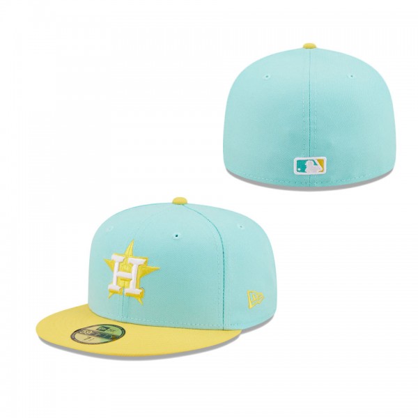 Men's Houston Astros New Era Turquoise Yellow Spring Color Pack Two-Tone 59FIFTY Fitted Hat
