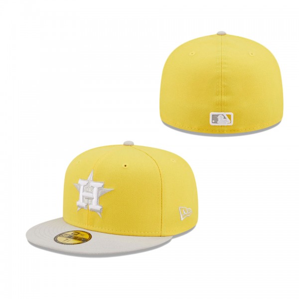 Men's Houston Astros New Era Yellow Gray Spring Color Pack Two-Tone 59FIFTY Fitted Hat