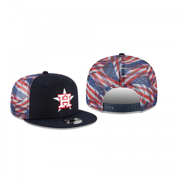 Men's Houston Astros Flag Mesh Navy 9FIFTY Snapback Hat
