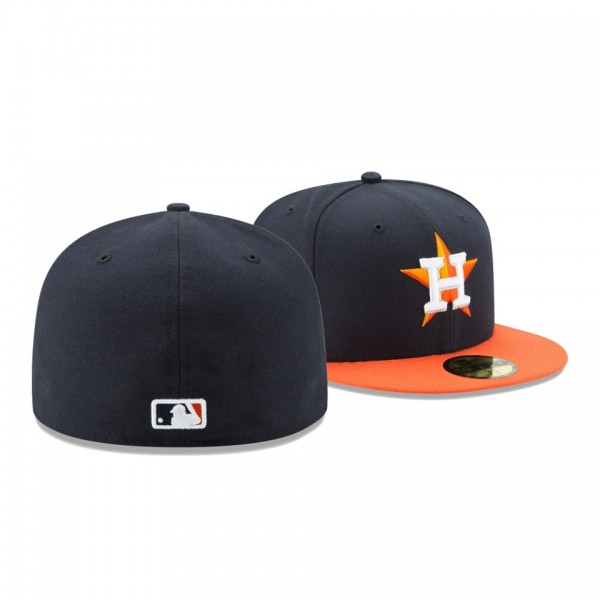 Men's Astros 2019 Postseason Navy Orange 59FIFTY Fitted Side Patch Hat