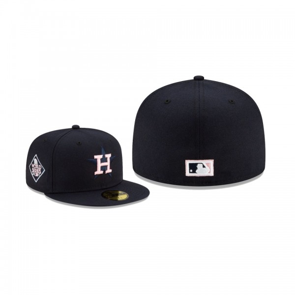 Men's Houston Astros Pink Under Visor Navy 59FIFTY Fitted Hat