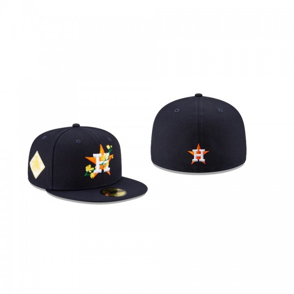 Men's Houston Astros Side Patch Bloom Navy 59FIFTY Fitted Hat