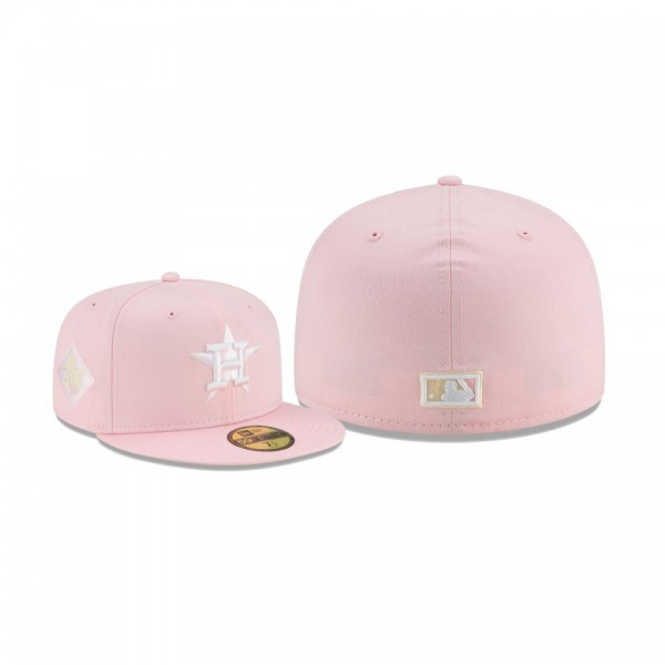 Men's Houston Astros Light Yellow Under Visor Pink 59FIFTY Fitted Hat