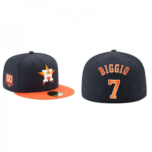 Men's Houston Astros Craig Biggio Navy 60th Anniversary Authentic Fitted Hat