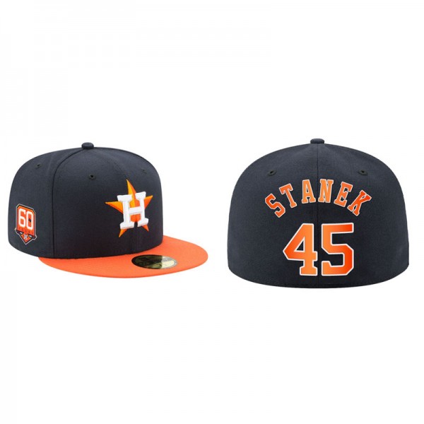 Men's Houston Astros Ryne Stanek Navy 60th Anniversary Authentic Fitted Hat