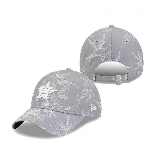 Women's Houston Astros New Era Gray Botanic 9TWENTY Adjustable Hat