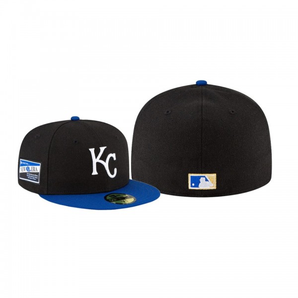 Men's Kansas City Royals Centennial Collection Black Royal Cooperstown 59FIFTY Fitted Hat