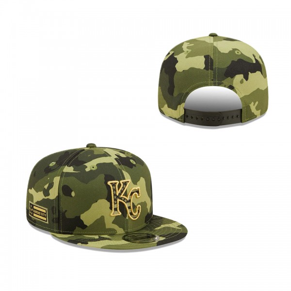 Men's Kansas City Royals New Era Camo 2022 Armed Forces Day 9FIFTY Snapback Adjustable Hat