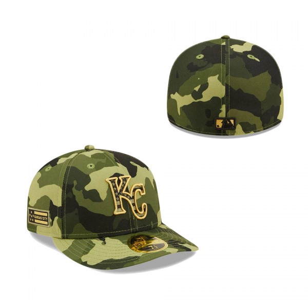 Men's Kansas City Royals New Era Camo 2022 Armed Forces Day On-Field Low Profile 59FIFTY Hat