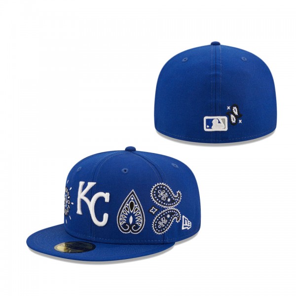 Men's Kansas City Royals New Era Royal Paisley Elements 59FIFTY Fitted Hat